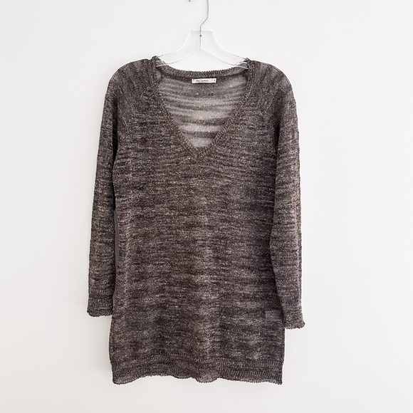 Mes Demoiselles Linen Blend V Neck Lightweight Sweater - Picture 1 of 8